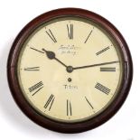 Jacob Burn dial clock 20th Century, in mahogany case, the painted dial with Roman numerals,