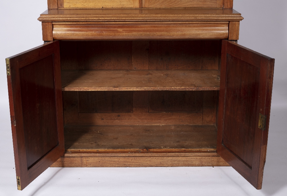 Mahogany glazed bookcase Victorian, with a glazed top section above two fielded panelled doors, - Image 3 of 6