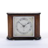 Art Deco Elliot mantel clock in walnut case, marked 2832 to the underside, 18cm x 14cm x 6cm