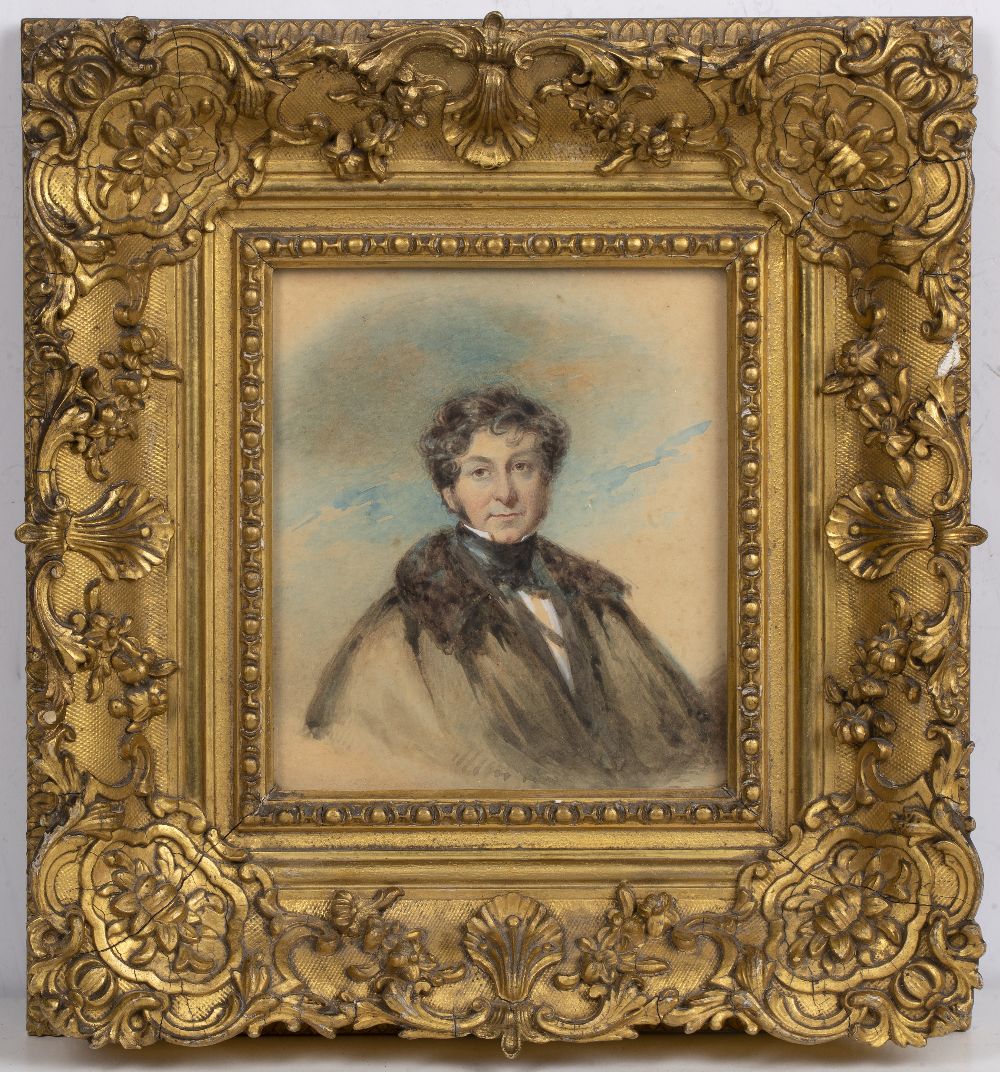 Circle of William Powell Frith watercolour portrait of Rev'd Henry Graver Ord, Vicar of Mortimer, - Image 2 of 3