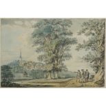 Paul Sandby (British, 1731-1809) ''Harrow-on-the-Hill'', pen, ink and watercolour, 19cm x 29cm