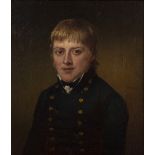 19th Century English School Portrait of a young naval officer, oil on canvas 25cm x 22.5cm