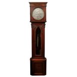 Victorian Scottish regulator longcase clock the 12 inch circular silver dial with subsidiary minutes