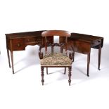 Mahogany Pembroke table 19th Century, 78cm, a mahogany dressing table with bow front, 97cm and