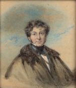 Circle of William Powell Frith watercolour portrait of Rev'd Henry Graver Ord, Vicar of Mortimer,