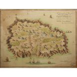 Antiquarian map of Saint Helena based upon the work of John Seller 'The Geographical Plan of The