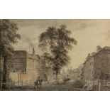 Paul Sandby RA (British, 1731-1809) Street scene, Charlton, Kent, inscribed ''Charlton in Kent''