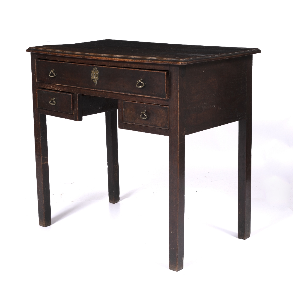 Oak lowboy 18th Century, fitted three drawers, 77cm across, 44cm deep, 70cm high - Image 3 of 6