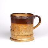 Derbyshire saltglazed jug 19th century, decorated in relief around the exterior depicting a
