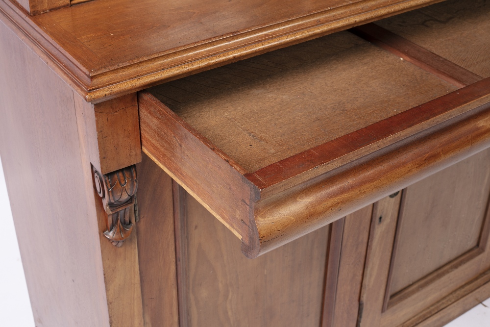 Mahogany glazed bookcase Victorian, with a glazed top section above two fielded panelled doors, - Image 4 of 6