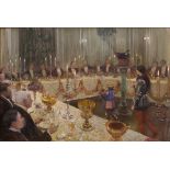 Sir Amelee Forestier (Anglo-French, 1854-1930) A view of a ceremonial dinner, inscribed '' to Guy