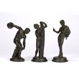 Three small Grand Tour bronzes after the Antique 19th Century, Narcissus, Venus Calipigia and