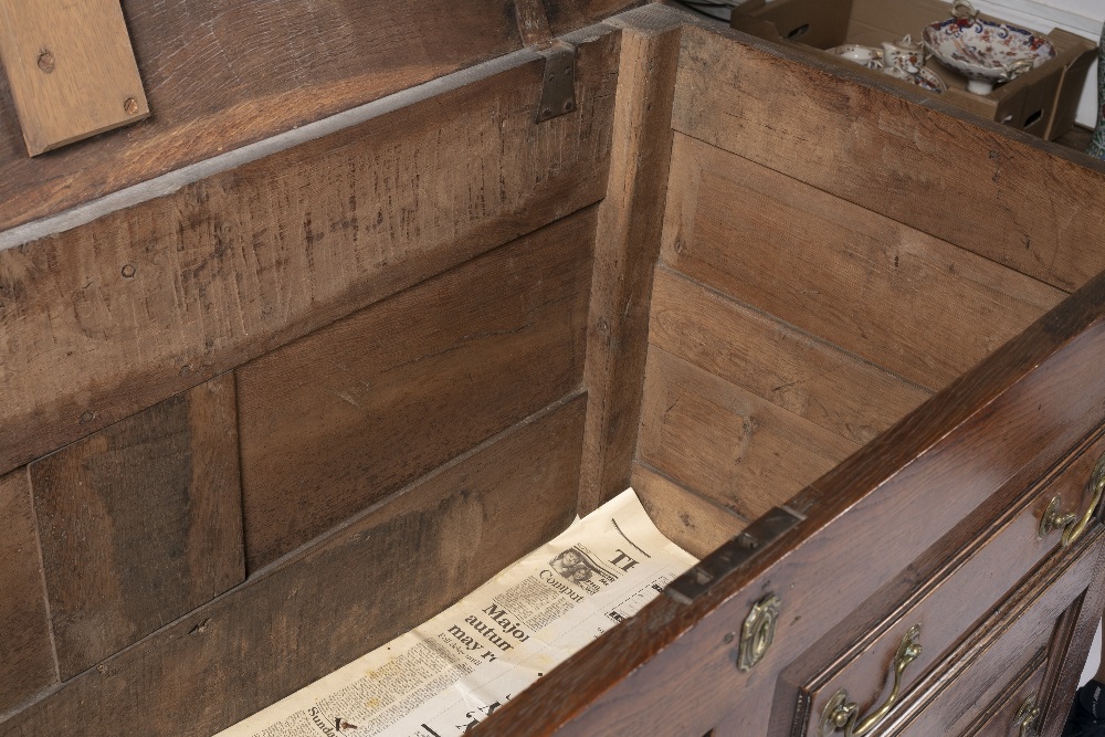 Converted blanket box or coffer originally late 18th/ early 19th Century, with two drawers remaining - Image 2 of 7