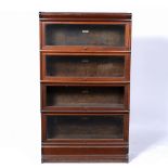 'The Globe Wernicke Co Ltd' four tier bookcase mahogany, with plaque to the interior of each, 86cm x