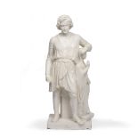 After Bertel Thorvaldsen (1770-1844) Plaster bust of Bertel Thorvaldsen with the statue of Hope