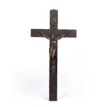 Oak crucifix with bronze model of Christ, 16cm x 31cm