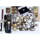 Collection of watches to include: Silver and silver plated pocket watches, boxed Tissot