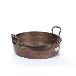 Copper circular large pan Victorian, 42cm diameter, 17cm high