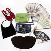 Collection of ladies fashion items to include: Prada handbag, Fendi clutch bag, pair of Christian