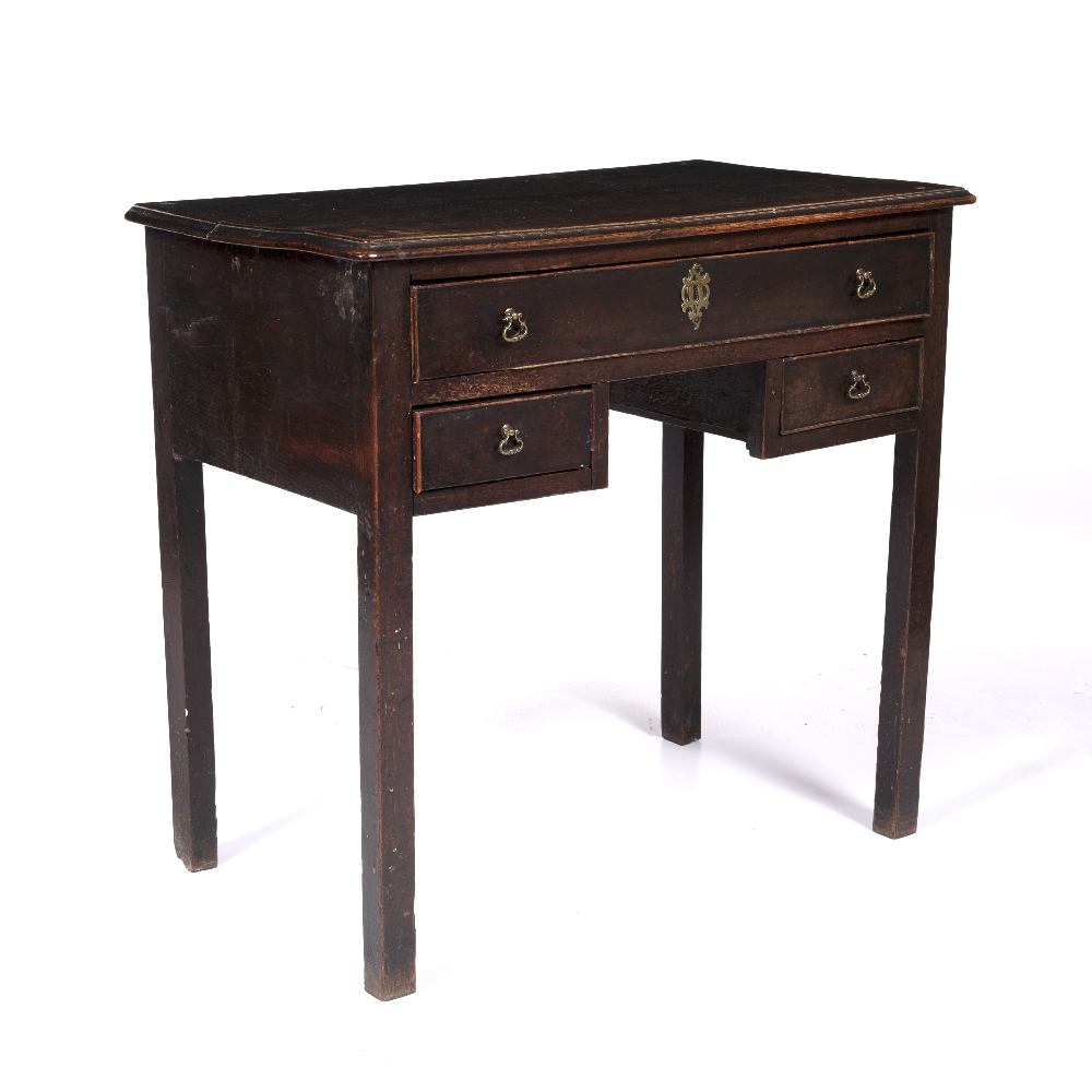 Oak lowboy 18th Century, fitted three drawers, 77cm across, 44cm deep, 70cm high - Image 2 of 6
