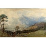 Charles Branwhite (1817-1880) 'The Ambleside to Coniston coach' watercolour, 40cm x 64cm Provenance: