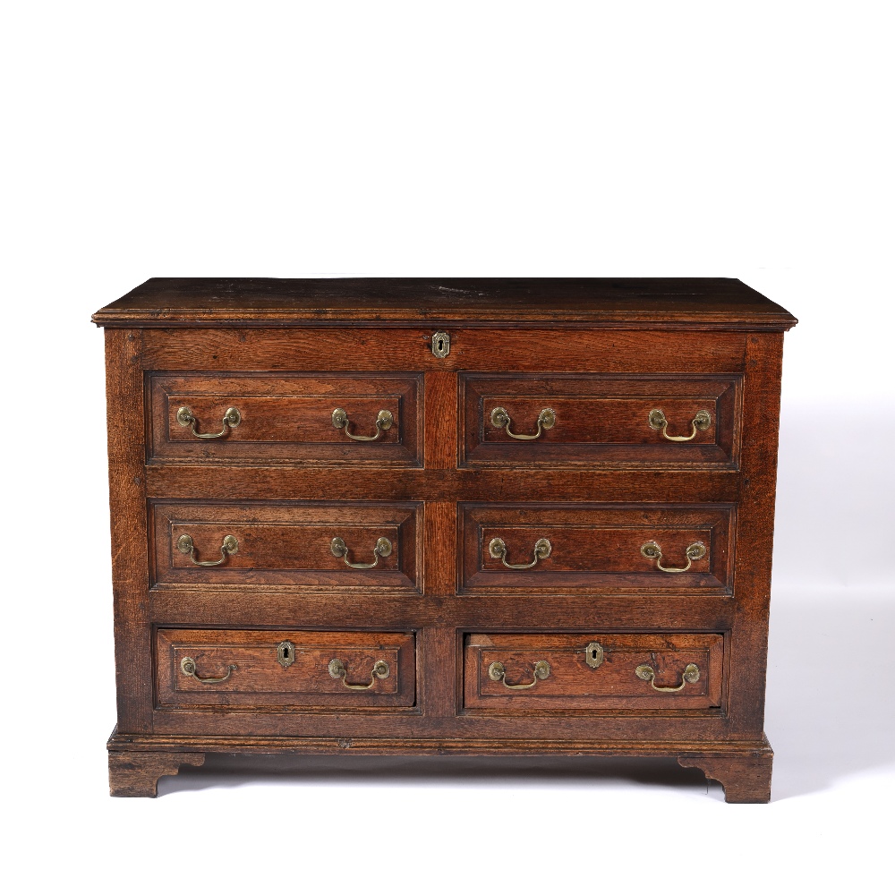 Converted blanket box or coffer originally late 18th/ early 19th Century, with two drawers remaining