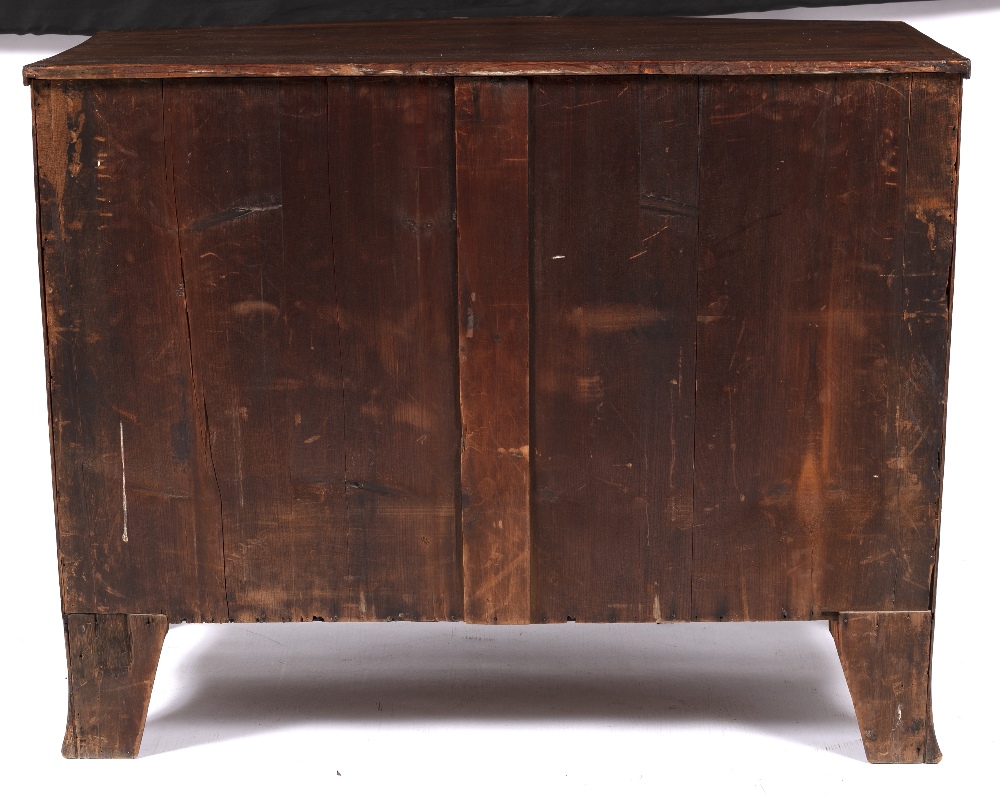 Mahogany bow front chest of drawers 19th Century, with glass loose top, 105cm across x 52cm deep x - Image 5 of 5