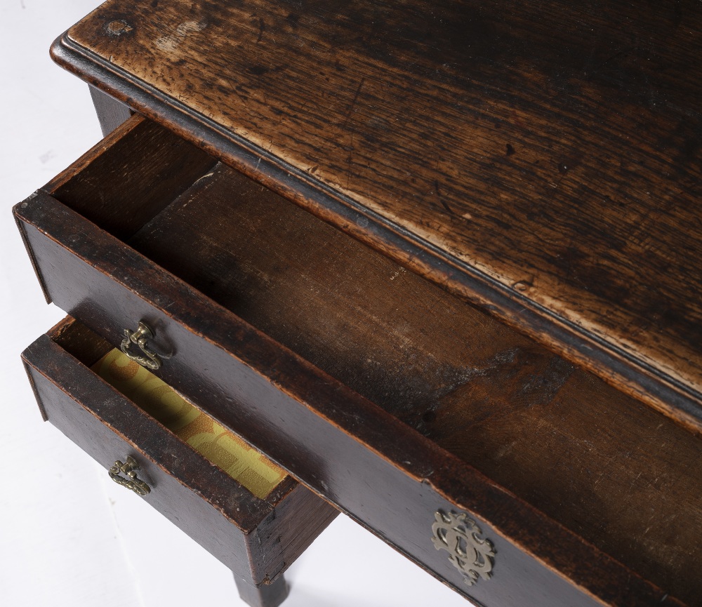 Oak lowboy 18th Century, fitted three drawers, 77cm across, 44cm deep, 70cm high - Image 6 of 6