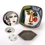 Collection of ceramics to include: Alice Lenkiewicz 'Myra' painted plate, dated 2011, 19cm across,