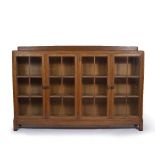 Paul Matt for Brynmawr furniture 'Gower' oak bookcase, with oval plaque to the reverse, 180cm x
