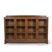 Paul Matt for Brynmawr furniture 'Gower' oak bookcase, with oval plaque to the reverse, 180cm x
