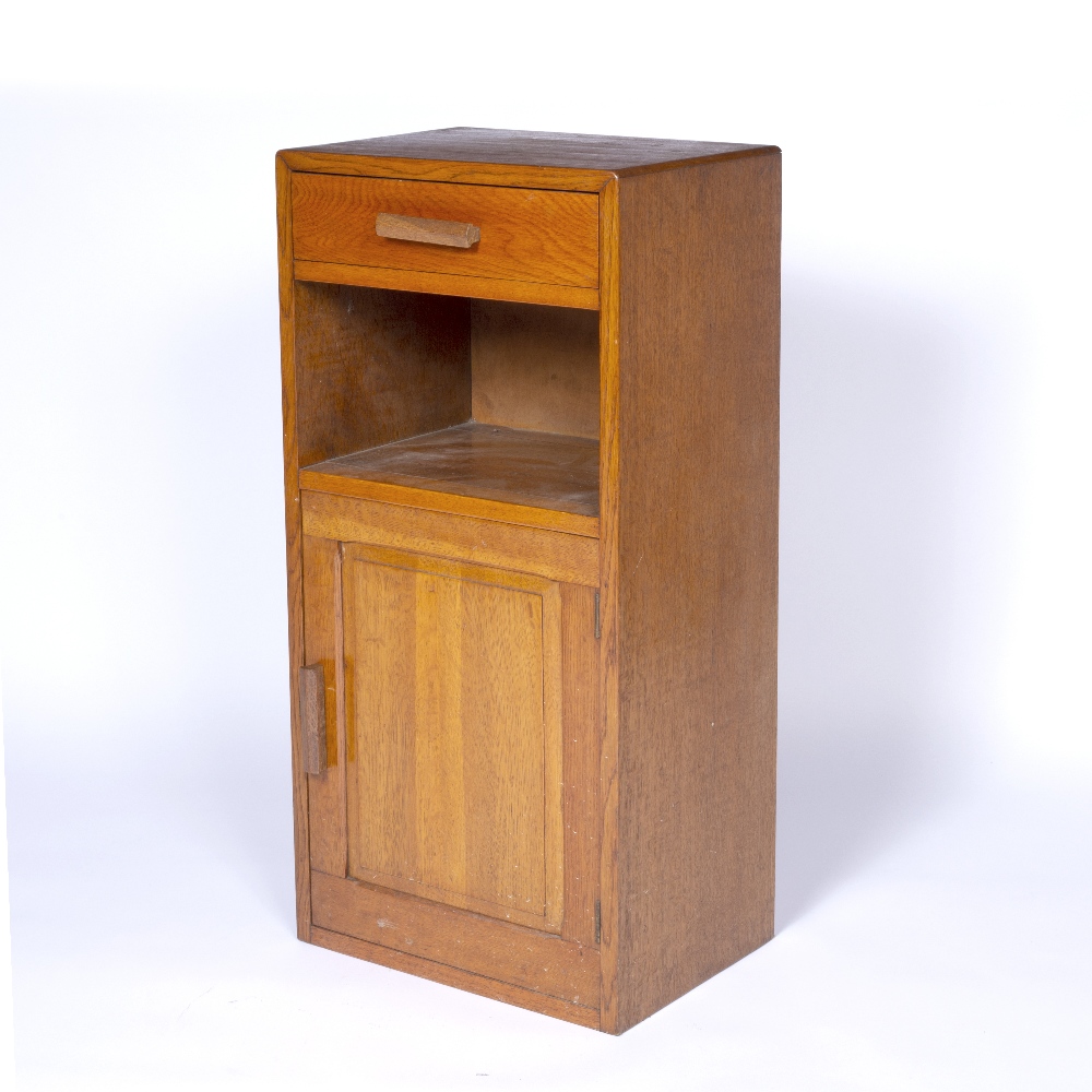 Attributed to Heals oak pot cupboard or bedside table, unmarked, 38cm x 77cm x 27cm - Image 9 of 9