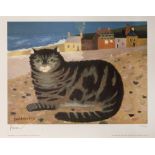 Mary Fedden (1915-2012) 'Cat on a Cornish beach' 1991,edition number 413/500, blind stamp lower