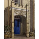 Jeremy Duncan (Contemporary) 'Untitled Cheltenham blue doorway' watercolour, signed in pencil