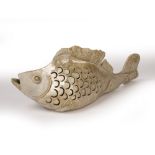 Studio pottery model of a fish, indistinctly stamped to the base, 37cm overall