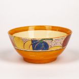 Clarice Cliff Fantasque 'Melon' bowl with printed manufacturers 'Fantasque' mark, 18.5cm diameter