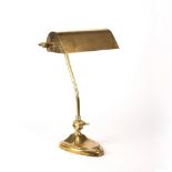 Art Nouveau brass desk lamp, unmarked, 41cm high overall