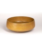 Scandinavian large turned wooden bowl, unmarked, 38cm approx overall