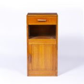 Attributed to Heals oak pot cupboard or bedside table, unmarked, 38cm x 77cm x 27cm