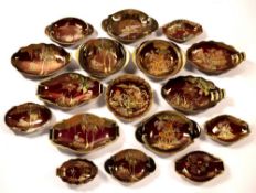 Collection of Carltonware Rouge Royale dishes and plates Including 'Sketching bird', 'spiderweb' '