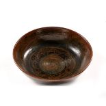 Malcolm Pepper (1937-1980) Large stoneware bowl with iron glaze, impressed seal mark to foot, 43cm