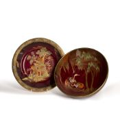 Carltonware Rouge Royale 'New stork' pedestal bowl, 25.5cm in diameter and a 'New Mikado' cabinet