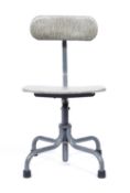 Attributed to Tansad industrial swivel or desk chair, dated 1958 to the underside of the chair, 79cm