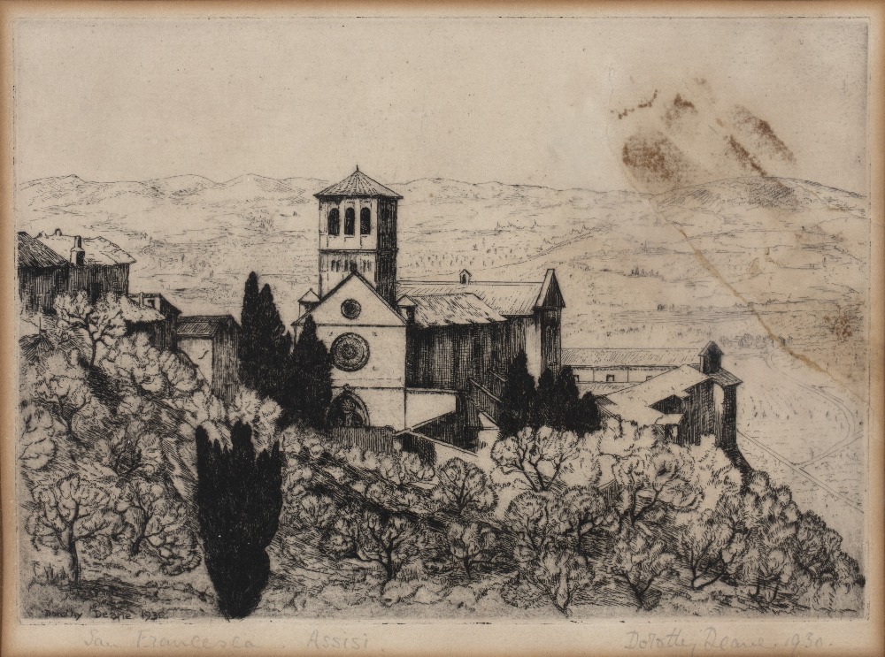 Dorothy Deane (20th Century School) 'San Francesco Assisi' etching signed and dated 1930 in pencil