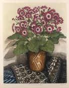 Peter Ford RWA (Contemporary, British) 'Cineraria on Indian cloth' etching, 8/125, signed in