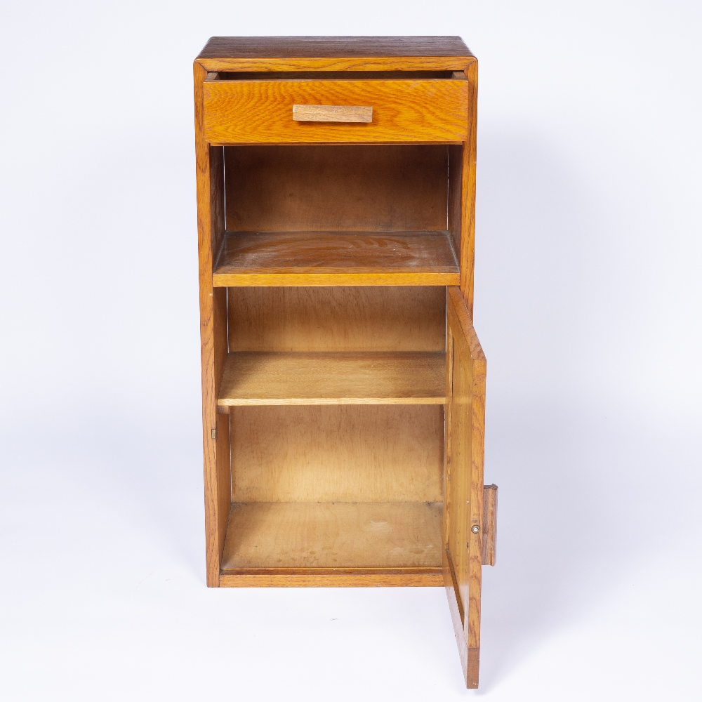 Attributed to Heals oak pot cupboard or bedside table, unmarked, 38cm x 77cm x 27cm - Image 8 of 9