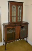 Glasgow school Arts and Crafts mahogany inlaid display cabinet or bookcase, unmarked,