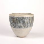 Betty Blandino (1927-2011) Deep bowl, with glaze applied to the central body, impressed seal mark,