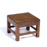 Cotswold style oak square stool, 32cm