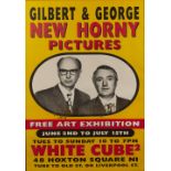 Gilbert and George signed exhibition poster 'New Horny pictures' at the Whitecube Gallery, 48 Hoxton